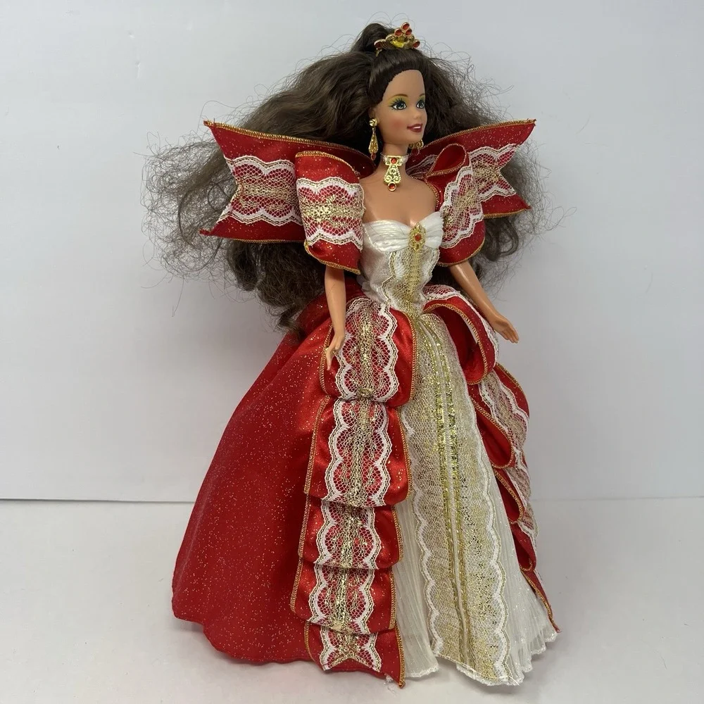 Vtg Barbie Doll Happy Holidays Special Edition in Original Red‎ Outfit Gown